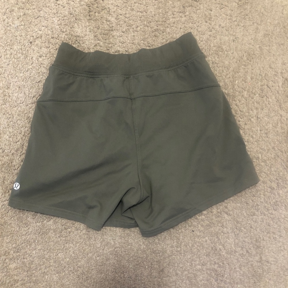 lululemon athletica Olive Green Drawstring Athletic Shorts Aize Small great con - Picture 4 of 6